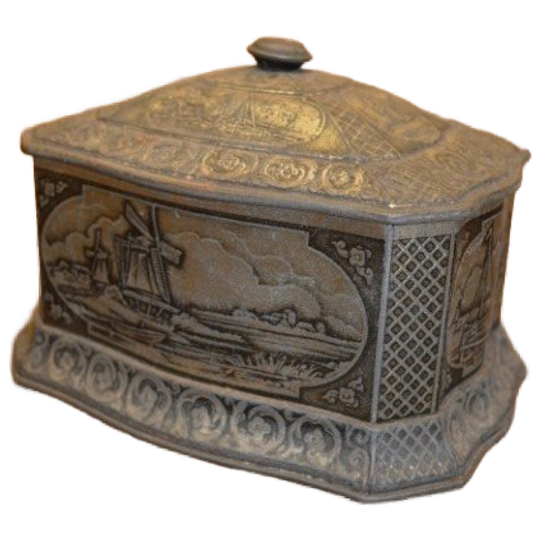 Antiek Douwe Egberts Blik Met Zeilboten En Molens – Circa 1930 1