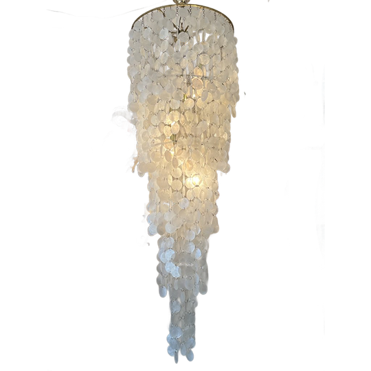 Xxxl Capiz Schelpen Hanglamp Parelmoer Opaline 60’s Schelpen Lamp 1