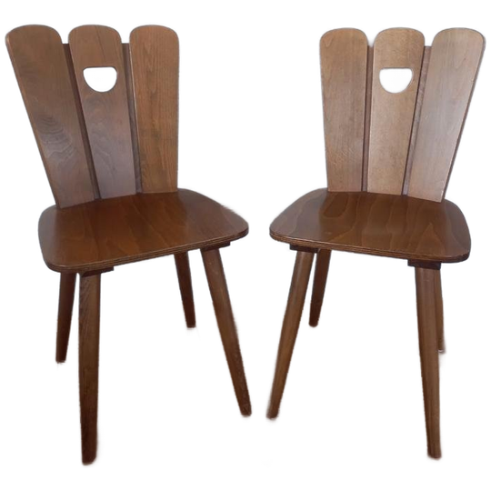 2 Brutalist Vintage Stoelen Frans Jaren 60. 1