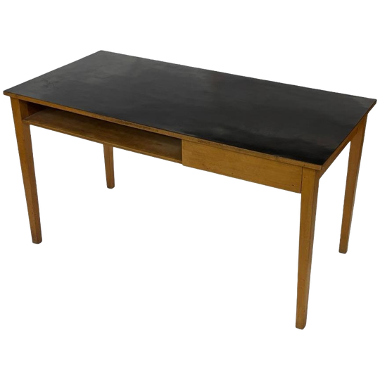 Vintage Bureau Werktafel Jaren 60 Eiken Scandinavisch Design 1