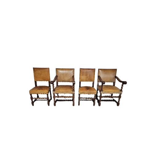 Matching Set / Castle Chairs / Neo Barok / Sheep Leather / 1900S