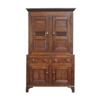 Zeer Mooie Antieke Engelse Eikenhouten Food Cupboard/ Voorraad Kast Uit Eind 18e/ Begin 19e Eeuw