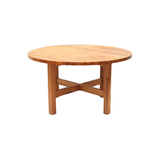 Ronde Vintage Massief Grenen Eettafel Norden Van IKEA Uit De Jaren ’70 1