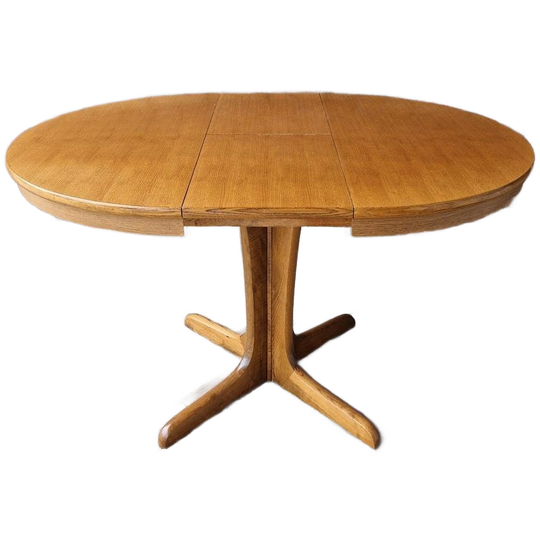 Vintage Eettafel Ronde Tafel Deense Uitschuifbare Eettafel 1