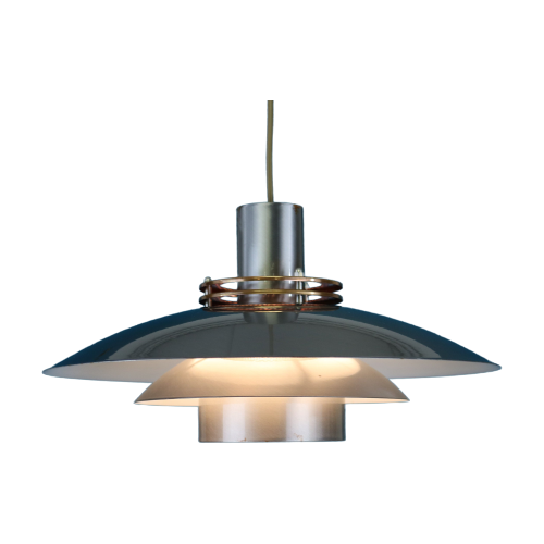 Bijzondere Zilver- En Koperkleurige Deense Designlamp *** Top Lamper *** Model Leto *** Denemarke