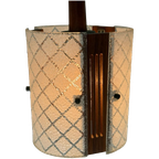 Ca. 1960’s Ceiling Fixture - Scandinavian Design - With Teak Wood And Curved Glass, thumbnail 1