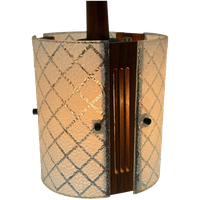 Ca. 1960’s Ceiling Fixture - Scandinavian Design - With Teak Wood And Curved Glass,