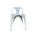 4 Tolix Style Eetkamerstoelen Vintage Design Witte Stoelen thumbnail 1