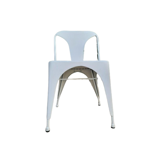4 Tolix Style Eetkamerstoelen Vintage Design Witte Stoelen 1