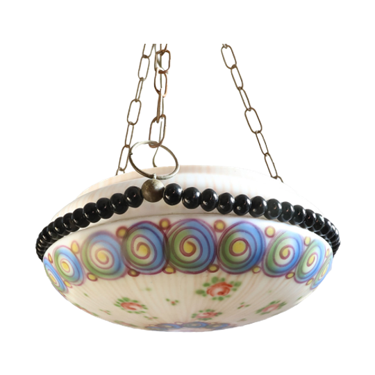 Prachtige Grote Art Deco Schaal Lamp, Jaren '30/'40 1