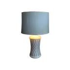 Hollywood Regency Lamp Xxl (71 Cm) , Italiaans Design Jaren 70 -80 , Keramiek En Messing , Goudkl thumbnail 1