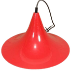 Vintage Heksenhoed Lamp Hanglamp, Rood thumbnail 1