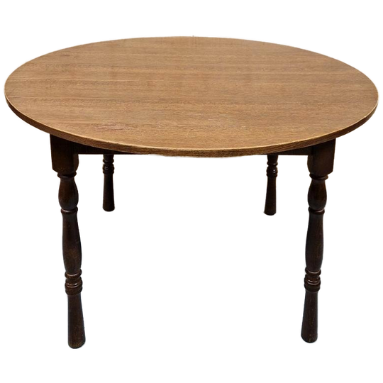 Vintage Ronde Eettafel Eiken Tafel Jaren 60 / 70 1