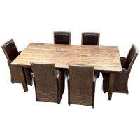 Eetkamerset Eettafelset 6 Stoelen En Eettafel Eikenhout En Riet Rotan Lloyd Loom