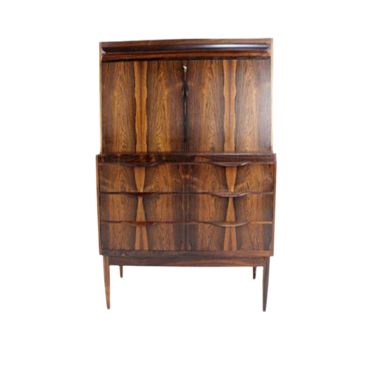 Erling Torvits Voor Klim Møbelfabrik Palissander Secretaire Bureau Kast Vintage Deens 1