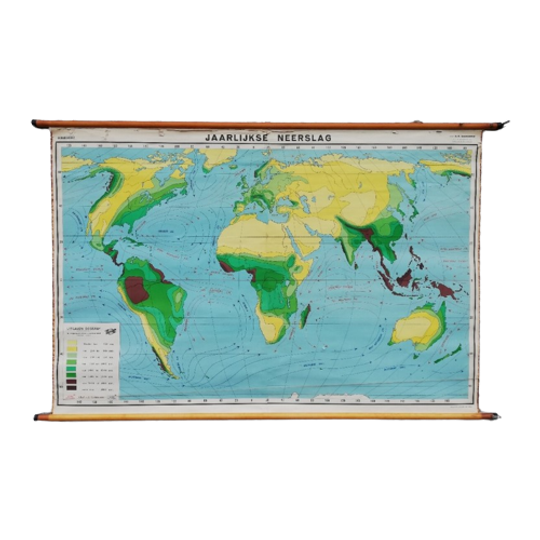 Schoolkaart - Wereld / Jaarlijkse Neerslag 1