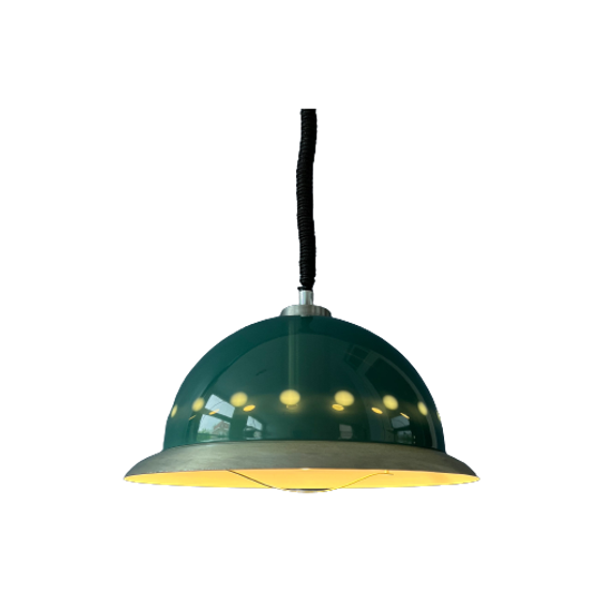 Grote Groene Dijkstra Space Age 'Dome' Schotel Hanglamp 1