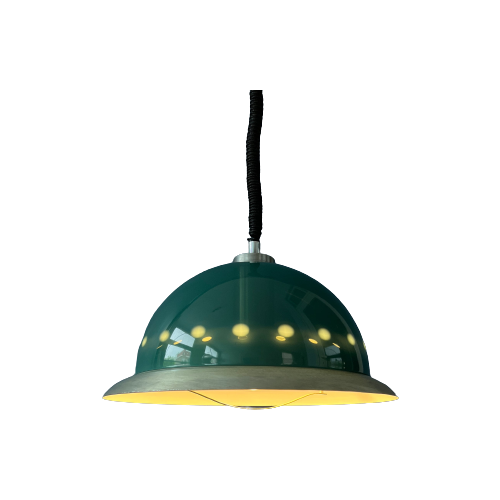 Grote Groene Dijkstra Space Age 'Dome' Schotel Hanglamp