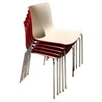 Arper Catifa 46 Design Stoel - Wit/rood Kunststof