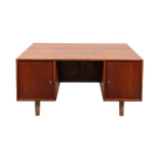 1950’S Danish Modern Architectural Teak Desk / Bureau thumbnail 1