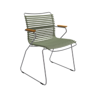 Houe Click Armstoel Met Armleuningen, Gepoedercoat Staal, Hout, Olijfgroen.
