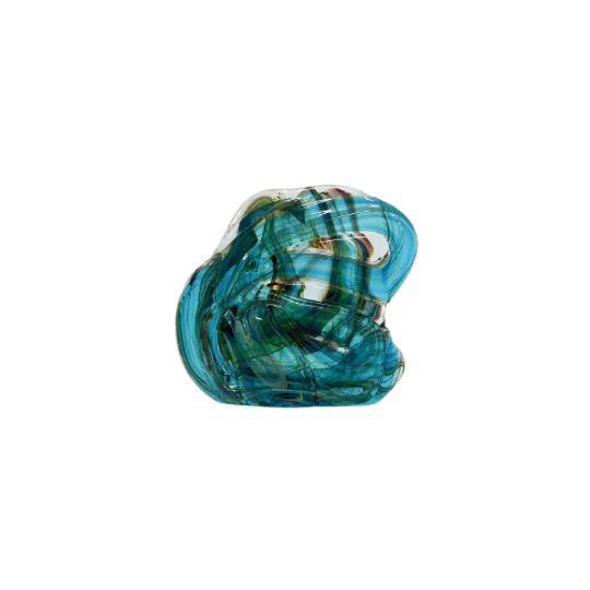Large Mdina 'blue Summer' Maltese Glass Sculpture 1980s 1