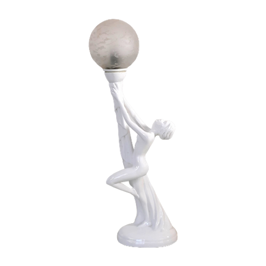 Jaren 70-80 Art Deco Tafellamp Vrouw -(nn43) 1