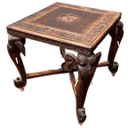 Antieke Anglo Indian Olifant Tafel Vintage thumbnail 1