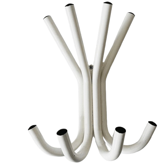 Vintage Wandkapstok Staal Wit Zwart 1980’s 1