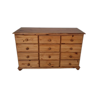Vintage Grenen Apothekerskastje Toonbank Commode