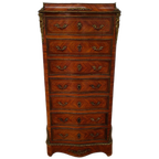 Antiek Franse Secretaire Wandkast Ladekast Met Marmer Blad thumbnail 1