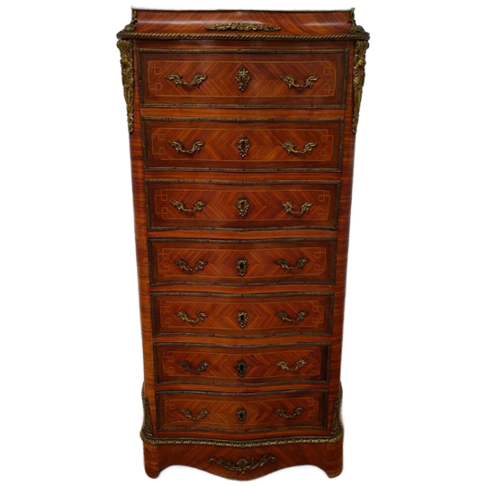 Antiek Franse Secretaire Wandkast Ladekast Met Marmer Blad 1