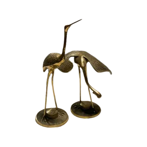 Mid-Century Brass Kraanvogels Hollywood Regency Style.