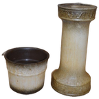 Vintage Keramische Zuil Met Pot – West-duits Aardewerk Van Wegmann thumbnail 1