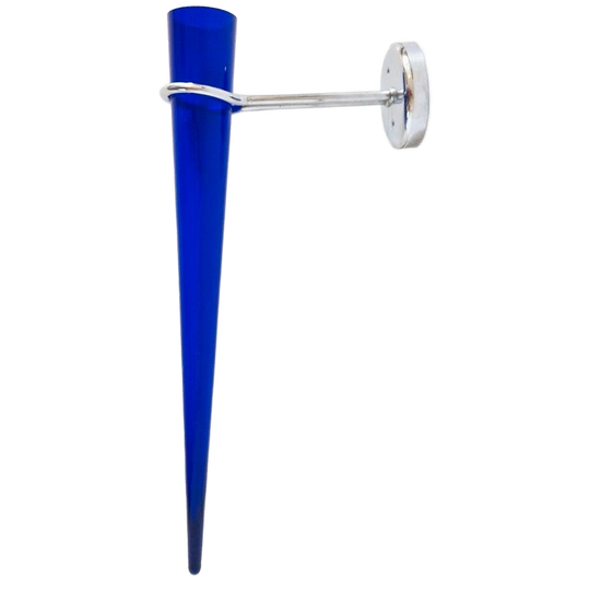Vintage Muurvaas Jaren 80 / 90 Glazen Wandvaas Blauwe Vaas 1