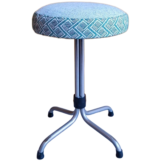 Unieke Vintage Brabantia Kruk Met Nieuwe Groene Stoffering 1