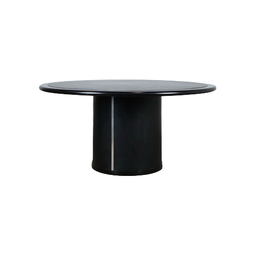 Frank J.L. De Clercq Round Dining Table With Leather Top