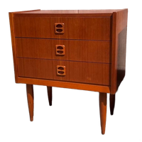 Vintage Deense Ladekast, 3 Lades, 1960's, 2 Stuks Op Voorraad