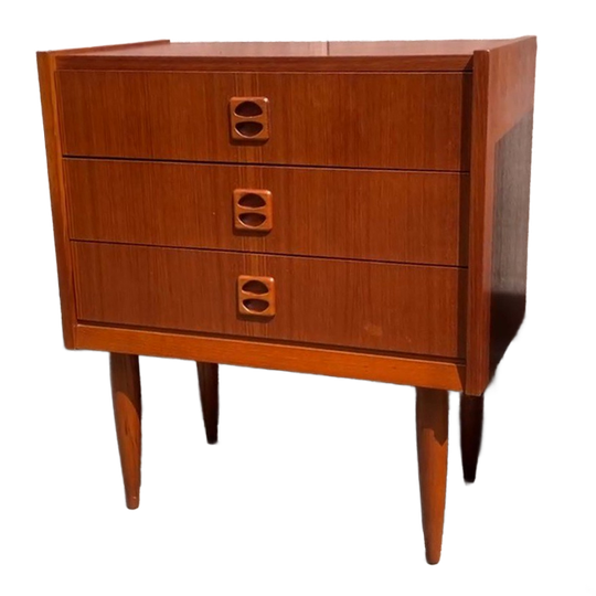 Vintage Deense Ladekast, 3 Lades, 1960's, 2 Stuks Op Voorraad 1
