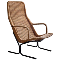 Vintage Dirk Van Sliedregt Rotan Fauteuil