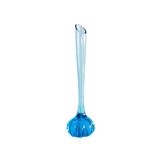 Vintage Helderblauwe Glazen Vaas, Grote Solifleur Vaas | Kerst 1