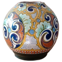 Vintage Art Deco Plateel Gouda Holland Ivora Vaas