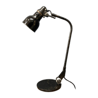 Zwarte Rademacher Bureaulamp Met Kleine Emaille Kap