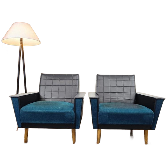 Set Van 2 Vintage Fauteuils / Eenziitten / Clubzetels 1