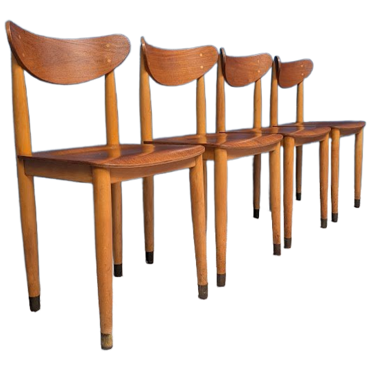 4x Vintage Deense Stoelen, Jaren 60 1