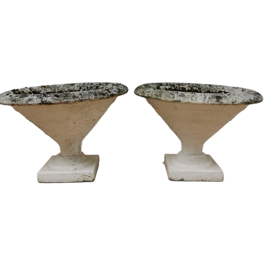 Set Vintage Tuinvazen Jardinières Betonnen Tuinpotten Bloembakken 1