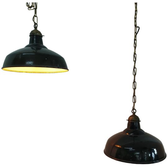 Industriële Vintage Cafe/plafondlamp Metaal/emaille 1