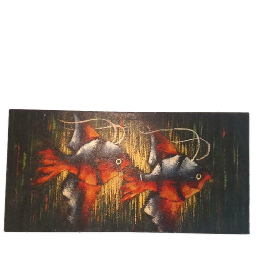 70's Retro Schilderij Olieverf Op Doek Vintage Schilderij 1