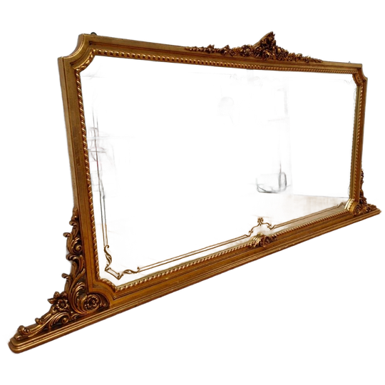 Grote Goudkleurige Antiek Barok Rococo Spiegel Schouwspiegel 1