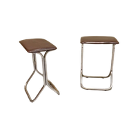 Set Van 2 Vintage Chrome En Vinyl Kruks Krukjes